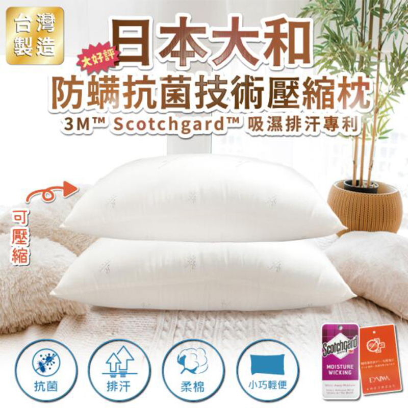 台灣製吸濕排汗健康防蹣羽絲絨枕(2入)