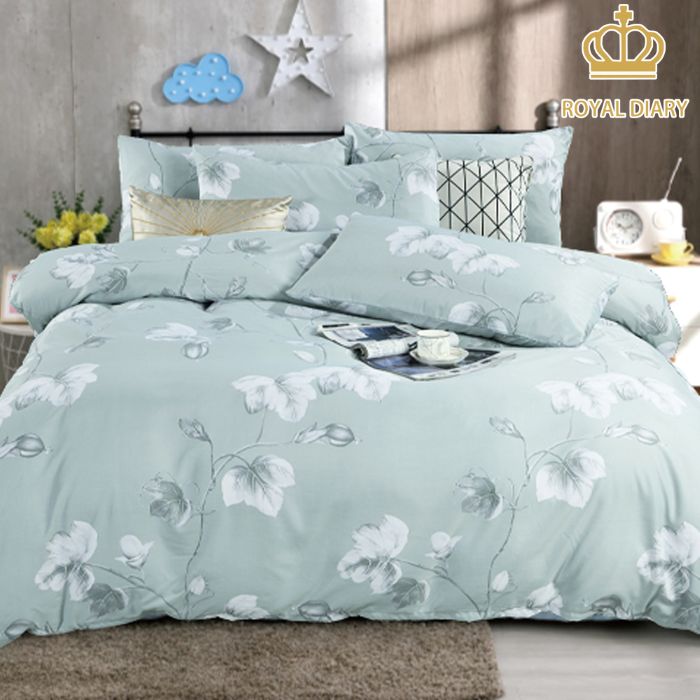 ROYAL DIARY 天絲床包組雙人+雙人鋪棉兩用被套四件組(漫步時)