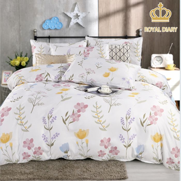 ROYAL DIARY 天絲床包組雙人加大+雙人鋪棉兩用被套四件組(花境之旅)