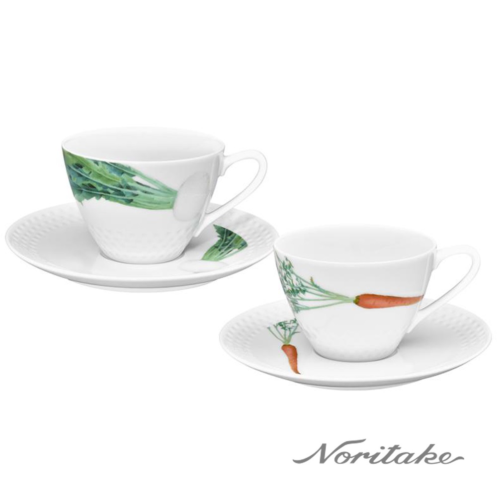 日本Noritake 京香旬彩咖啡對杯(紅蘿蔔/白蘿蔔)