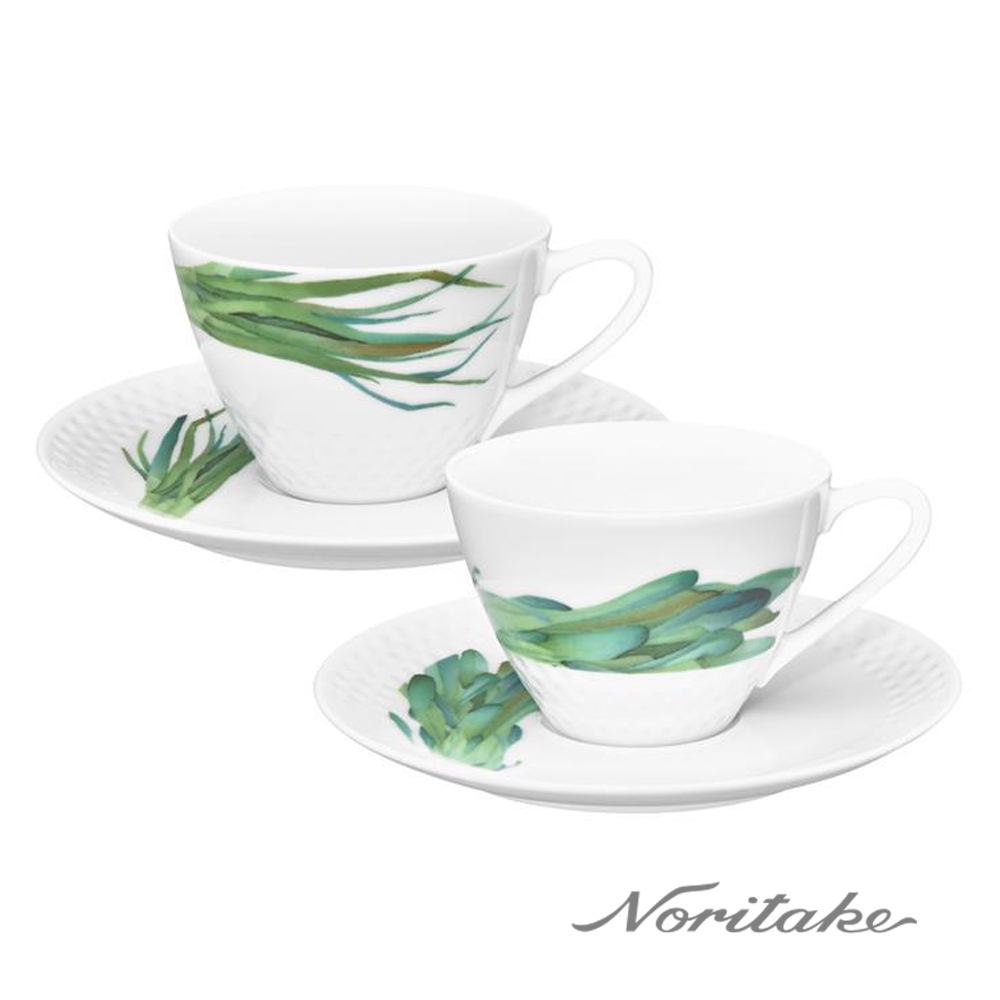 日本Noritake 京香旬彩咖啡對杯(青蔥/野芥菜)