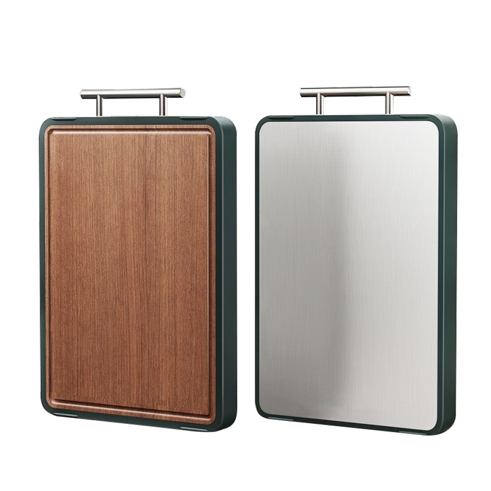 抗菌加厚烏檀木304不鏽鋼雙面砧板