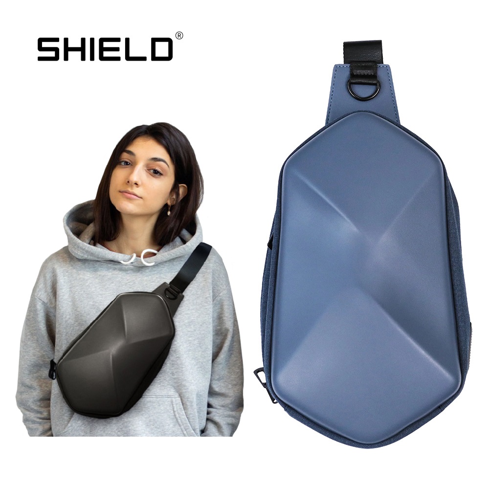 SHIELD USB快充防盜行動斜肩包(珊瑚藍)