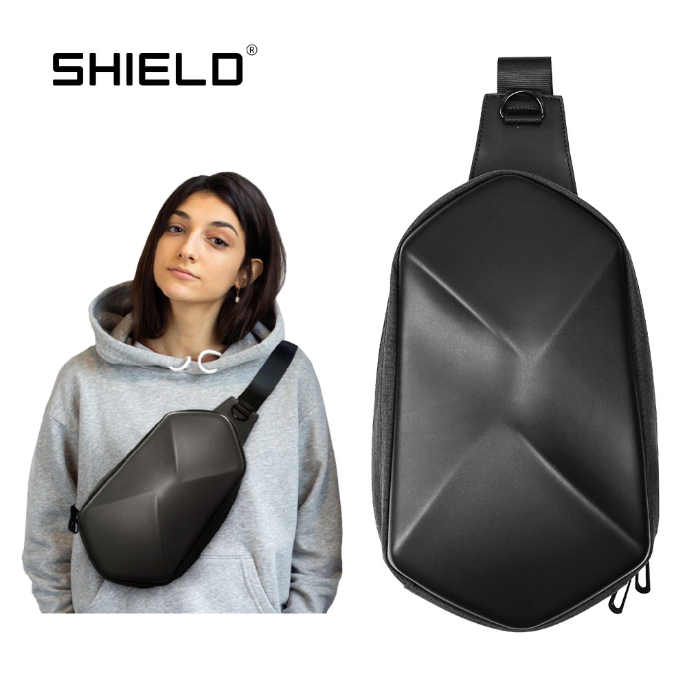SHIELD USB快充防盜行動斜肩包(曜石黑)