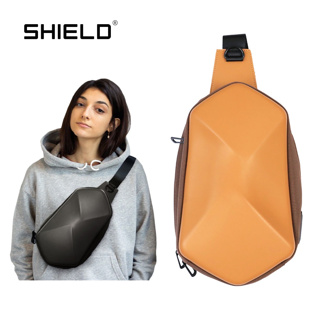 SHIELD USB快充防盜行動斜肩包(沙漠黃)