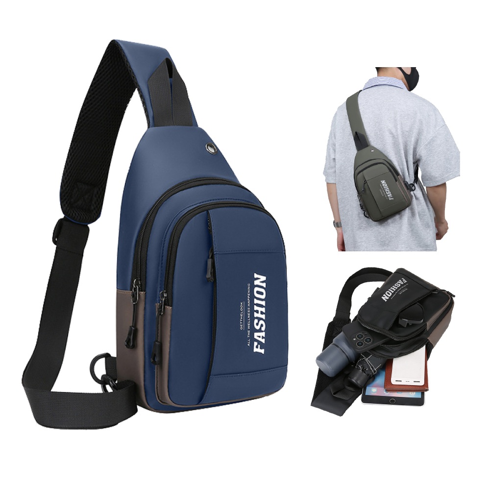 三層空間胸前手提/單肩斜背包