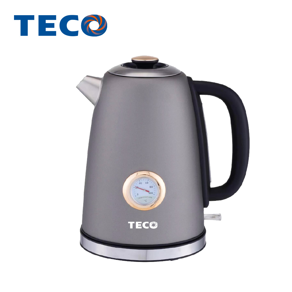 TECO東元 復古水溫表電熱快煮壺(1.7L)太空灰