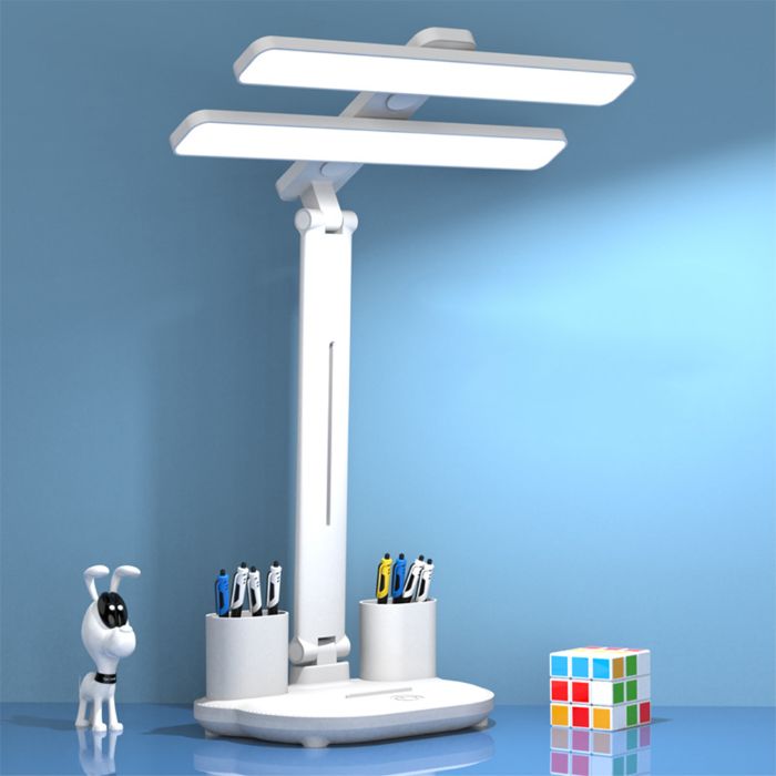 充電式三段調光調色觸控雙LED檯燈